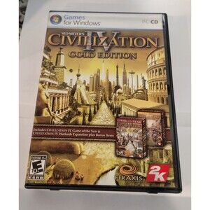 Civilization IV 4 GOLD Edition with Manual & Instruction Poster Sid Meier TESTED